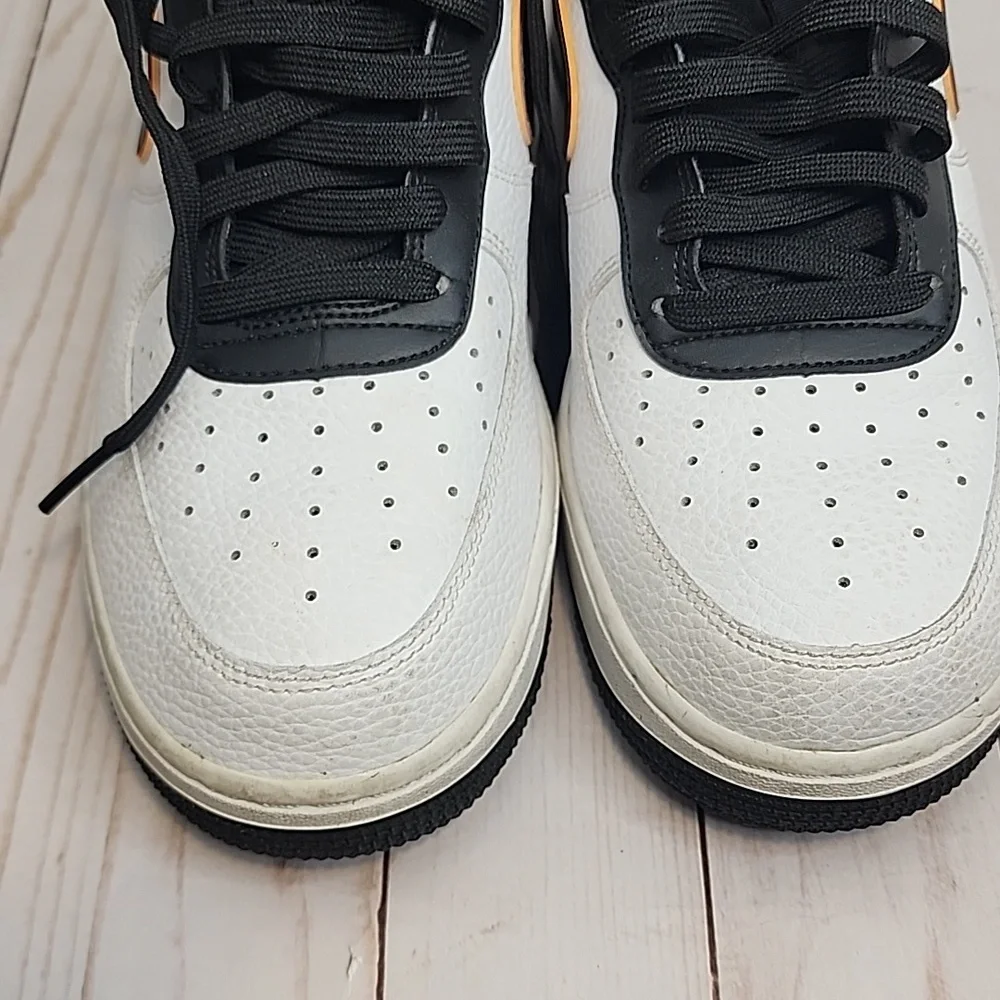 White Black and Orange Nike Air Force 1 - Picture 6 of 7